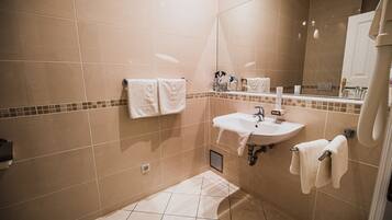 Shower, towels, soap