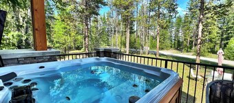 Discover mountain serenity at its finest in our stunning home, complete with a soothing hot tub.