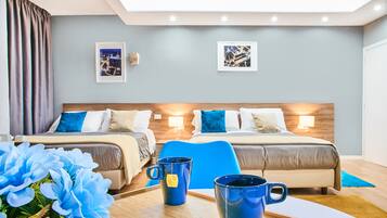 Quarto família, 1 quarto | Lençóis italianos Frette, roupas de cama premium, edredons de pluma