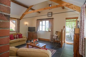 TV, caminetto, lettore DVD, impianto stereo