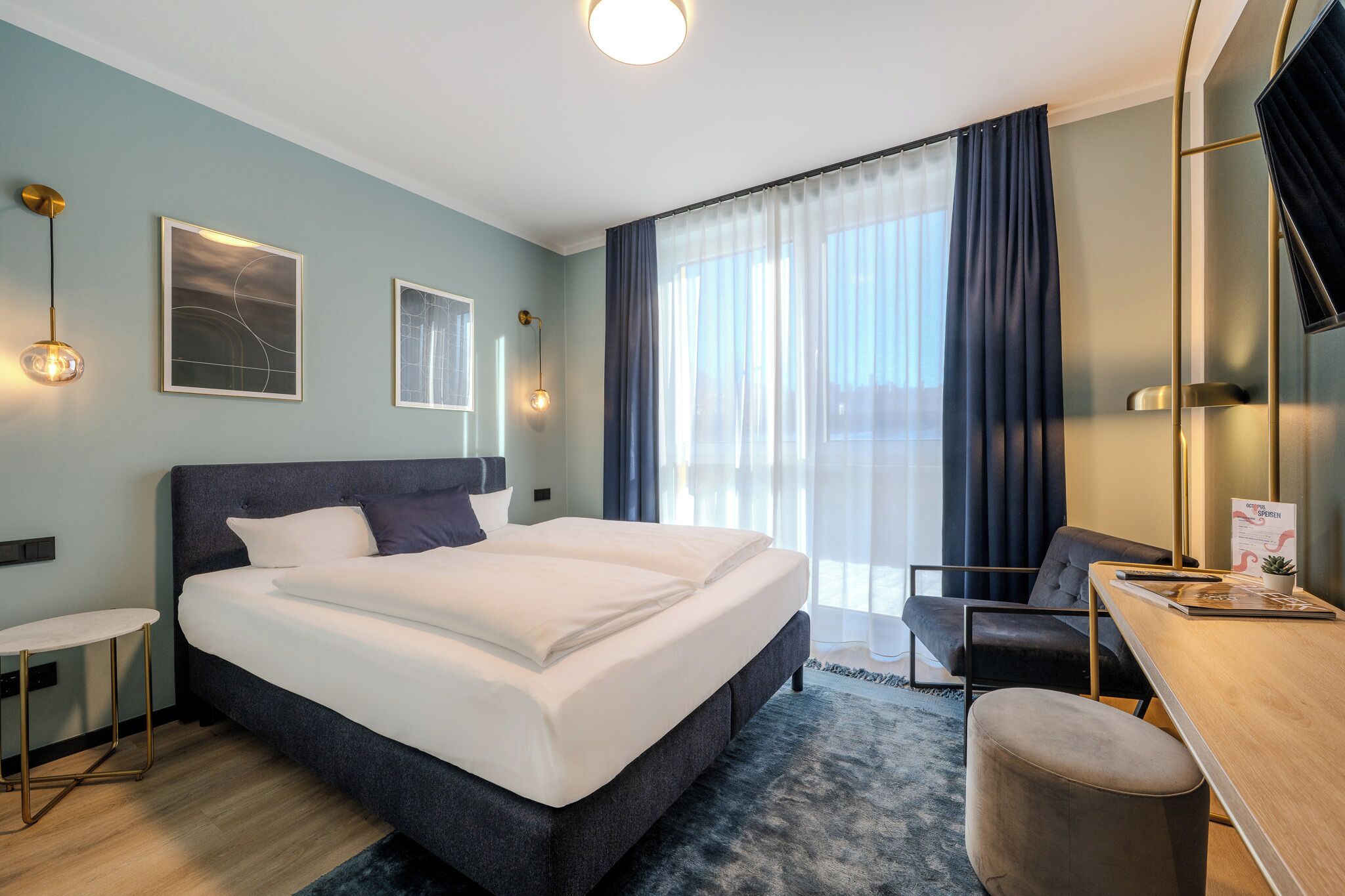 The Standard | Desk, laptop workspace, blackout curtains, free WiFi