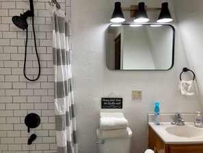 Hair dryer, towels