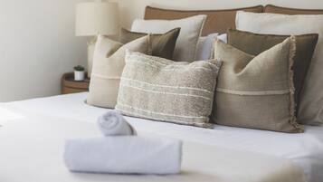 Hypo-allergenic bedding, individually furnished, iron/ironing board