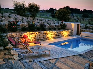 Piscine extérieure, piscine chauffée