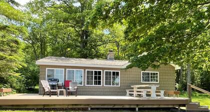 Hubbard Lake Sunset Hideaway, large lakefront property.