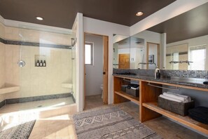 Bathtub, hair dryer, towels