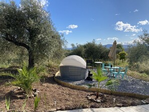 Outdoor dining - Las Fuentezuelas Farm - La Cueva (Carataunas)