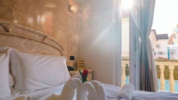 Suite, vista al jardín | Sábanas de algodón egipcio, ropa de cama de alta calidad y edredón