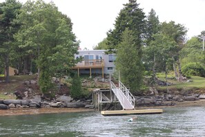 Exterior - Oceanfront cottage with dock and float on beautiful Quahog Bay (Harpswell)