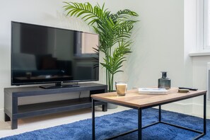 City Apartment, 1 Double Bed | Living area - Church View 4 by Tŷ SA - Free parking (Newport)