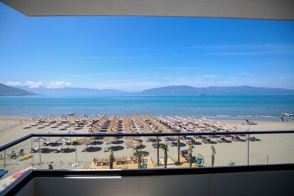 Double Room, Sea View | Premium bedding, minibar, desk, iron/ironing board - Sea & Sand Hotel (Qendër Vlorë)