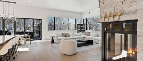Smart TV, fireplace
