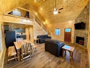 Smart TV, fireplace, video games