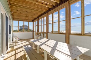 Dining - Soundfront home, shallow water, private pool, hot tub, windsurfing access ★★★★★ (Avon)