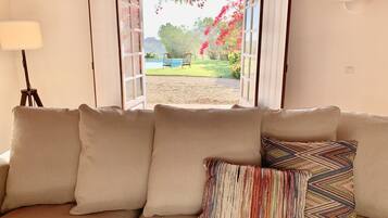 Älytelevisio, takka, kirjoja