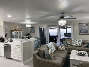 Smart TV, fireplace, DVD player, computer monitors