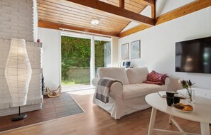 Smart TV y chimenea 