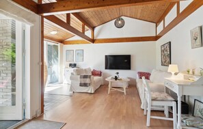 Smart TV y chimenea 