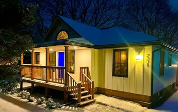 Front of house in winter