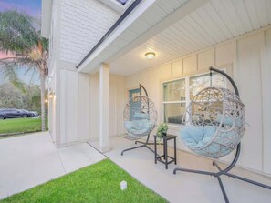 Terrace/patio - Walk 2 Beach | Game Room | Firepit |Heat/Salt Pool (St. Augustine)