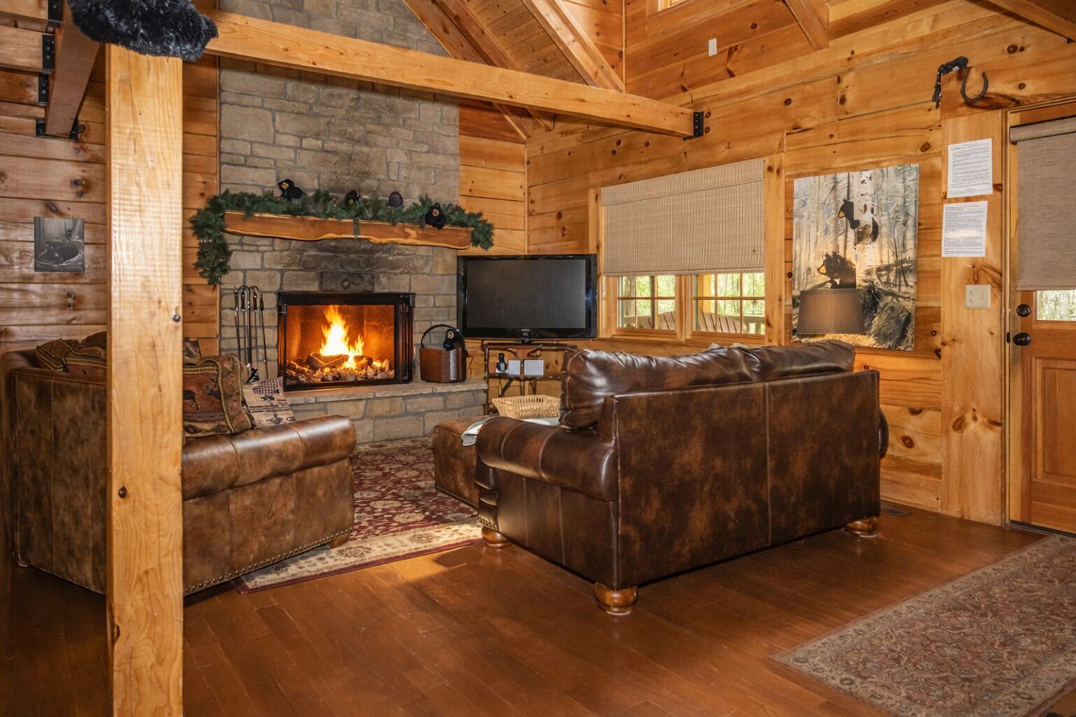 TV, fireplace, DVD player, foosball