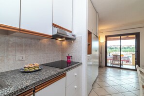 Réfrigérateur, micro-ondes, plaque de cuisson, lave-vaisselle