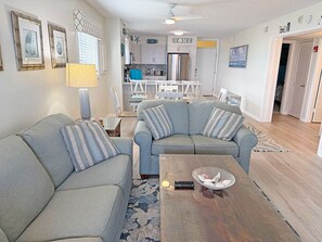 Flat-screen TV, DVD player - The Golden View - Watch the waves on the beach from this beautiful 2 BR beach front condo! (Kill Devil Hills)