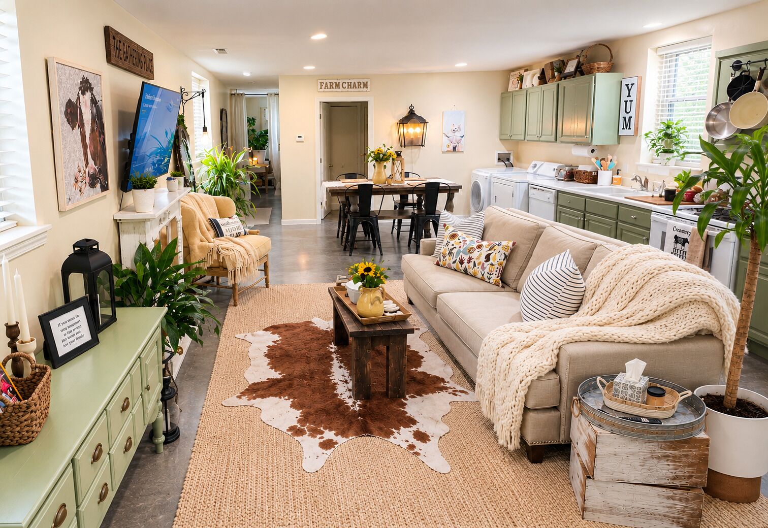 Smart TV, fireplace