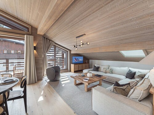 Helle Penthouse mit Pool in Megève, für 10 Personen