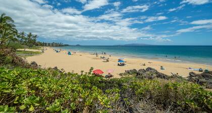 Convenient to downtown Kihei, across famous Charley Young Beach, 3 pool, tennis courts (MV3407)