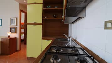 House, 1 Bedroom, Balcony, City View | Private kitchen