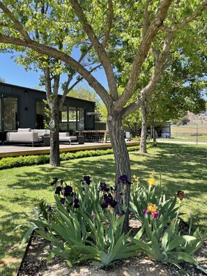 Terrace/patio - Oaklands Estate -stylish, pet friendly home on 10 acres with pool, spa, firepit. (Mount Frome)