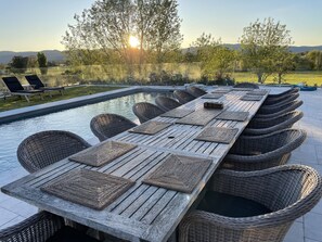 Outdoor pool, a heated pool