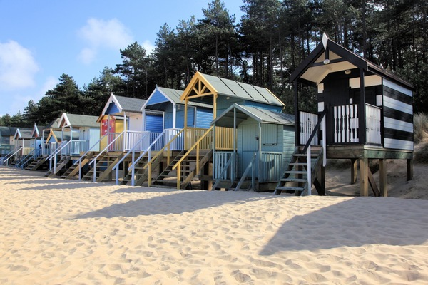 Beach huts at the beautiful beach at Wells-next-the-Sea