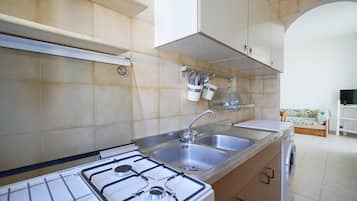 Fridge, oven, stovetop, cookware/dishes/utensils