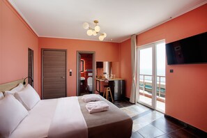 Deluxe-Studiosuite, Strandblick | 1 Schlafzimmer, individuell dekoriert, kostenloses WLAN