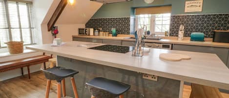 Fridge, dishwasher, electric kettle, toaster