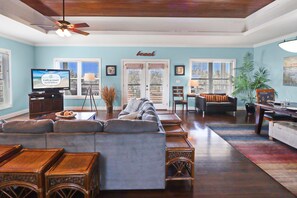 TV, DVD player, stereo