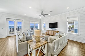 TV, DVD player, stereo