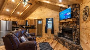Fireplace, DVD player