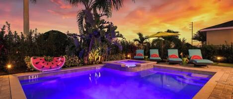 Outdoor pool, a heated pool