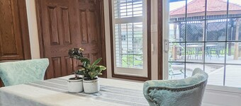 A poolside guest suite nested in a beautiful orchard along winery route