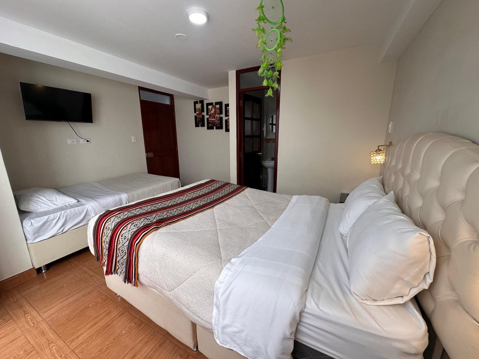 Premium bedding, down comforters, pillowtop beds, desk