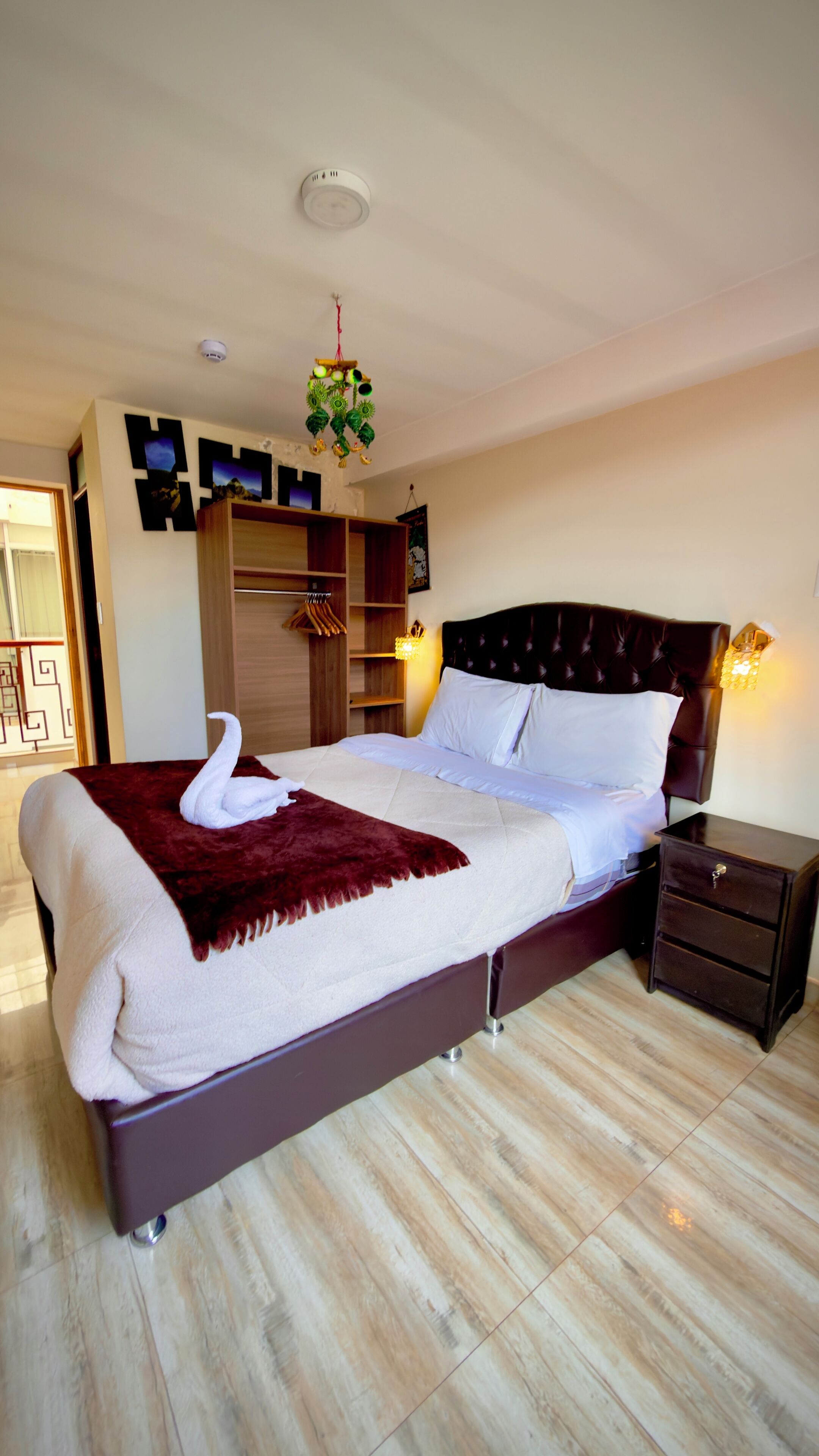 Premium bedding, down duvets, pillow-top beds, laptop workspace