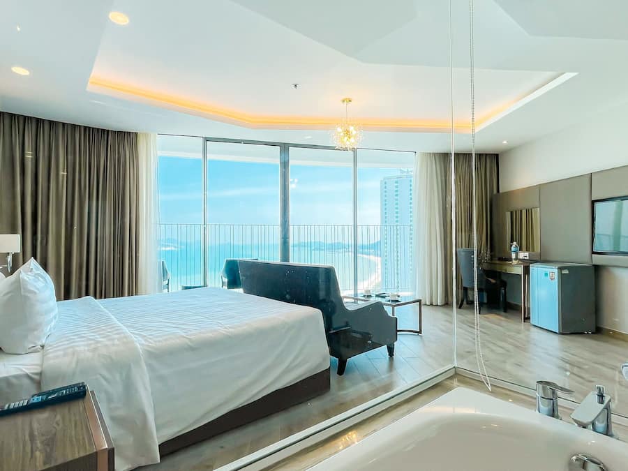 Apartamento panorâmico | 1 quarto, roupas de cama premium, camas com colchões pillow-top