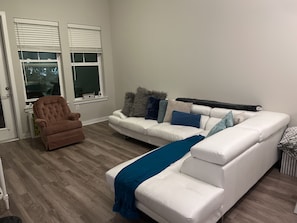 Smart TV, fireplace, computer monitors, printers