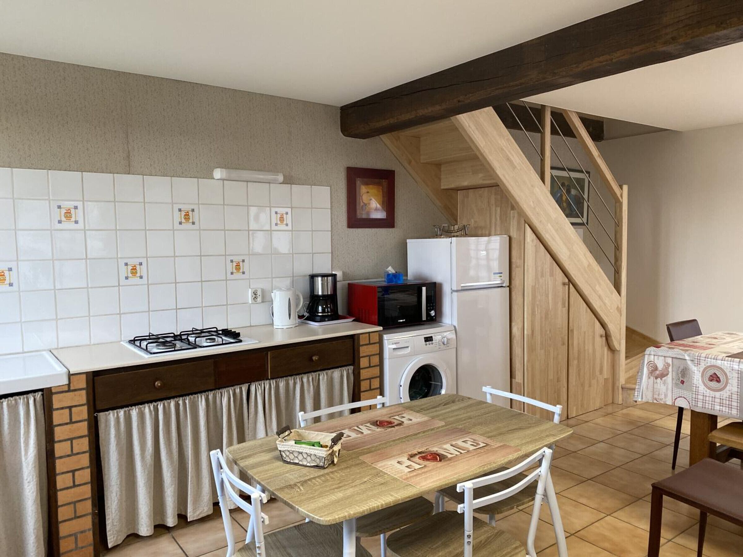 Fridge, microwave, dishwasher