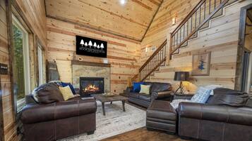 Smart TV, fireplace, video games, books