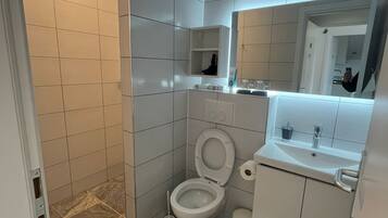 Economy Room | Bathroom | Shower, hair dryer, towels