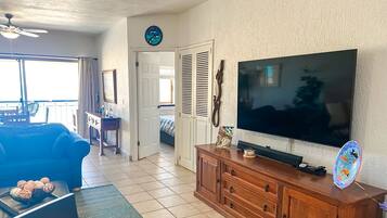 Smart TV, DVD player, video library, printers